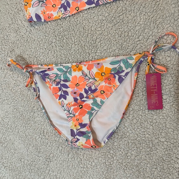 Junior Ninety-Nine XXL (19) Wild Grdn Bikini NWT One shoulder Removable bra cups - Picture 6 of 9